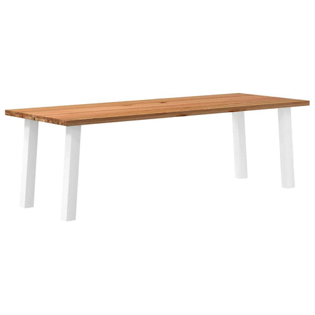 Eettafel rechthoekig 240x90x74 cm massief eikenhout lichtbruin - AllerleiShop