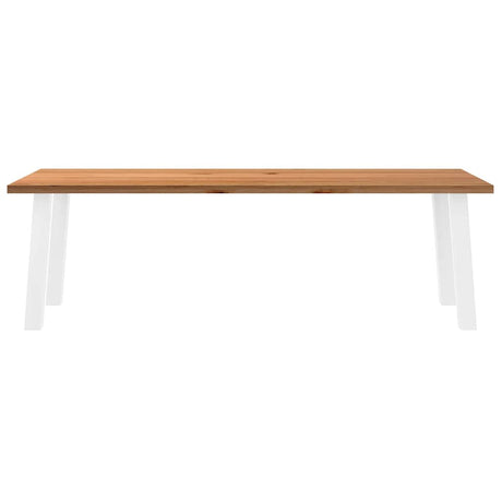 Eettafel rechthoekig 240x90x74 cm massief eikenhout lichtbruin - AllerleiShop