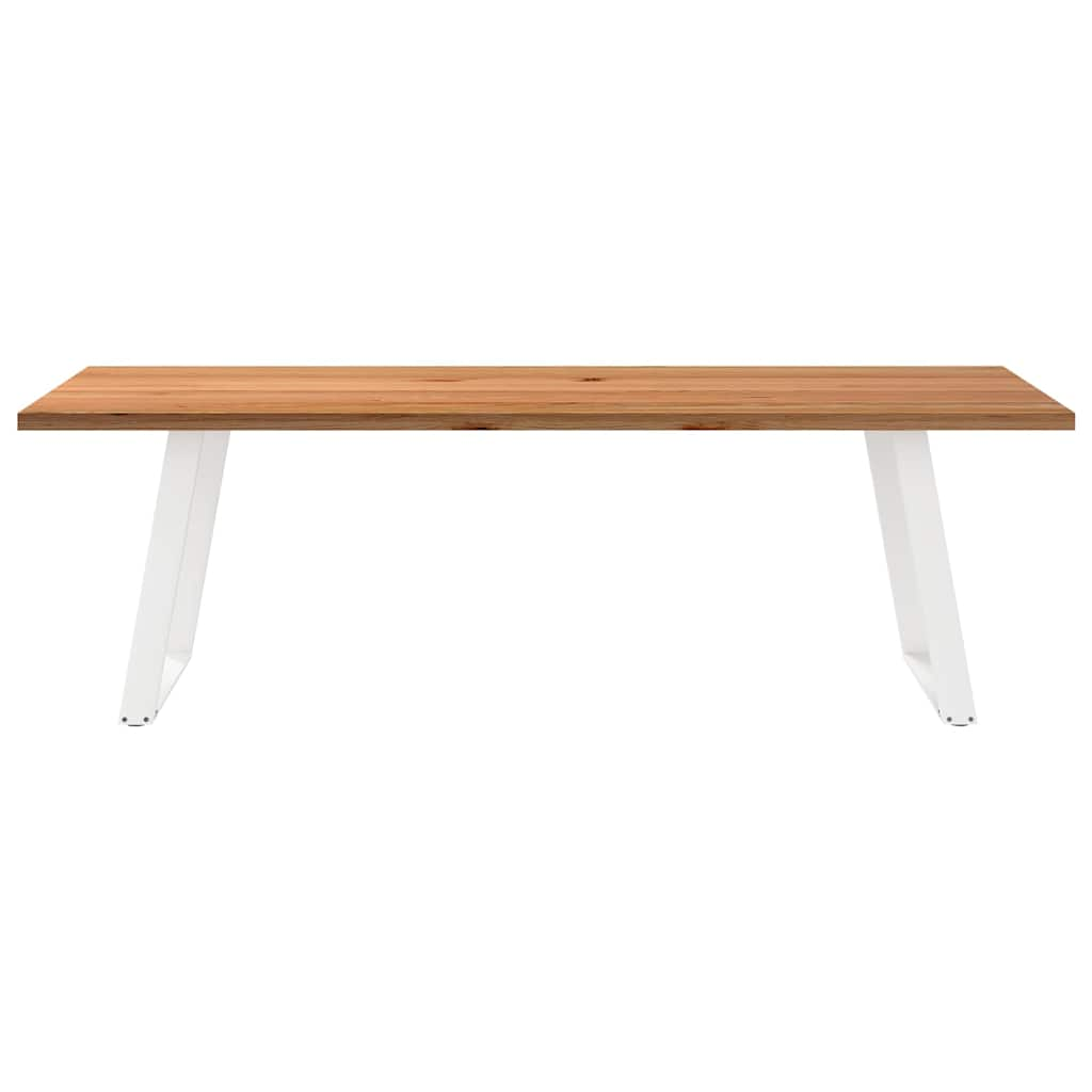 Eettafel rechthoekig 240x90x74 cm massief eikenhout lichtbruin - AllerleiShop