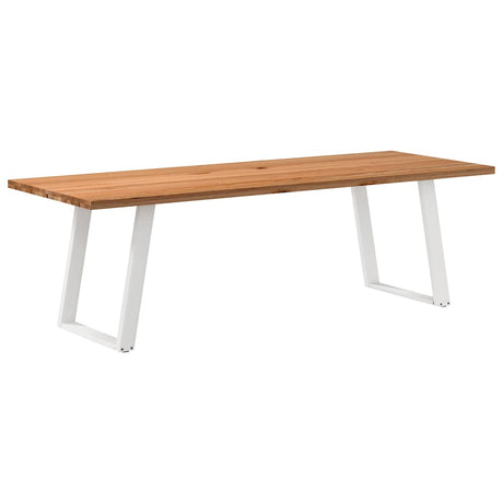 Eettafel rechthoekig 240x90x74 cm massief eikenhout lichtbruin - AllerleiShop