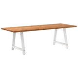 Eettafel rechthoekig 240x90x74 cm massief eikenhout lichtbruin - AllerleiShop