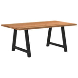 Eettafel rechthoekig 180x100x74 cm massief eikenhout lichtbruin - AllerleiShop