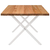 Eettafel rechthoekig 180x100x74 cm massief eikenhout lichtbruin - AllerleiShop