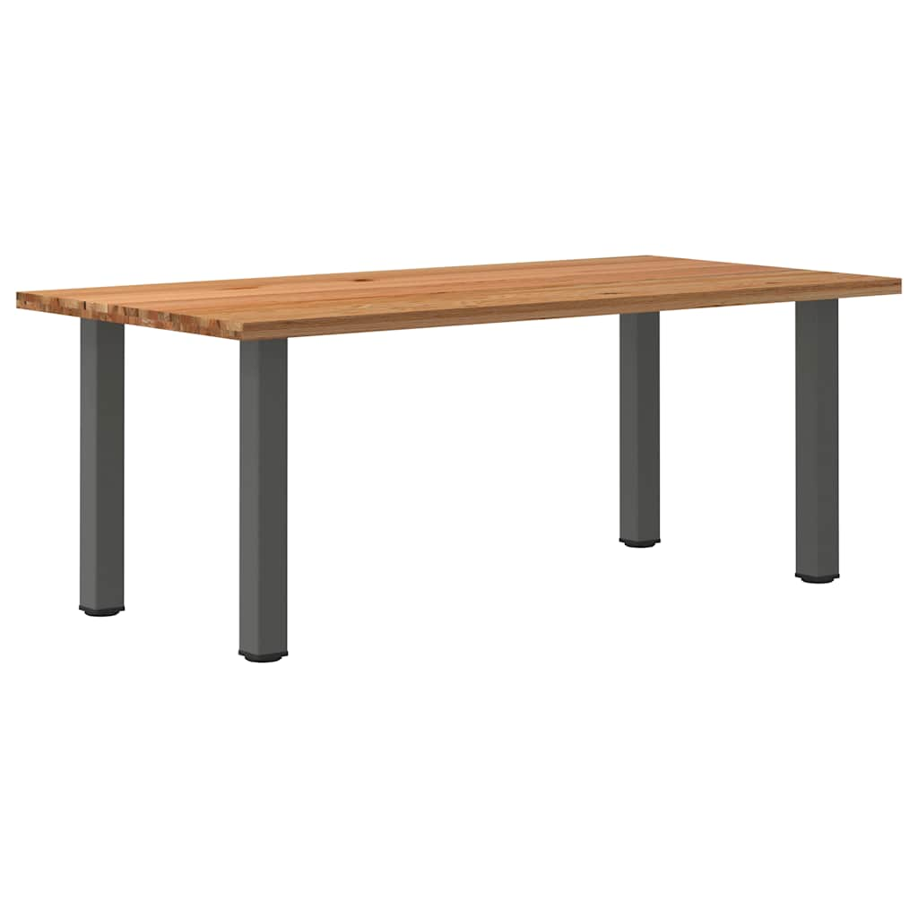 Eettafel rechthoekig 200x100x74 cm massief eikenhout lichtbruin - AllerleiShop