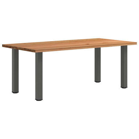 Eettafel rechthoekig 200x100x74 cm massief eikenhout lichtbruin - AllerleiShop