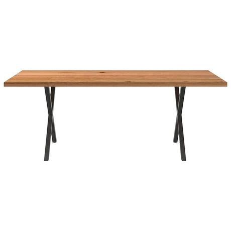 Eettafel rechthoekig 200x100x74 cm massief eikenhout lichtbruin - AllerleiShop