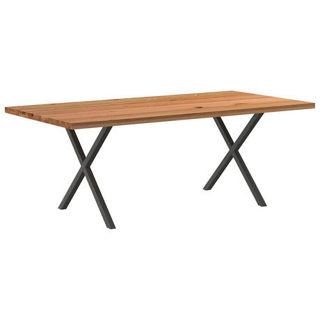 Eettafel rechthoekig 200x100x74 cm massief eikenhout lichtbruin - AllerleiShop