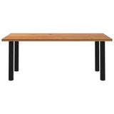 Eettafel rechthoekig 200x100x74 cm massief eikenhout lichtbruin - AllerleiShop