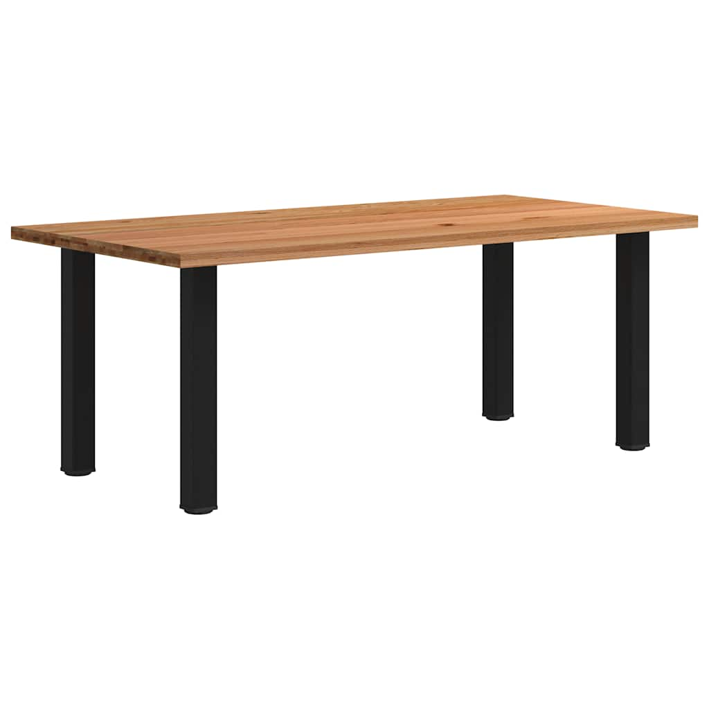 Eettafel rechthoekig 200x100x74 cm massief eikenhout lichtbruin - AllerleiShop