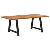 Eettafel rechthoekig 200x100x74 cm massief eikenhout lichtbruin - AllerleiShop