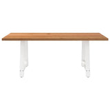 Eettafel rechthoekig 200x100x74 cm massief eikenhout lichtbruin - AllerleiShop