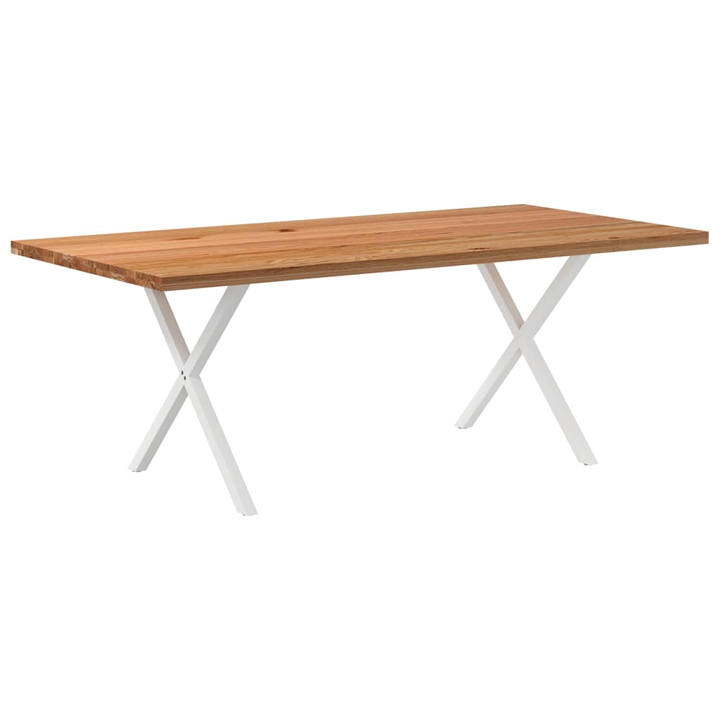 Eettafel rechthoekig 200x100x74 cm massief eikenhout lichtbruin - AllerleiShop