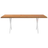 Eettafel rechthoekig 200x100x74 cm massief eikenhout lichtbruin - AllerleiShop