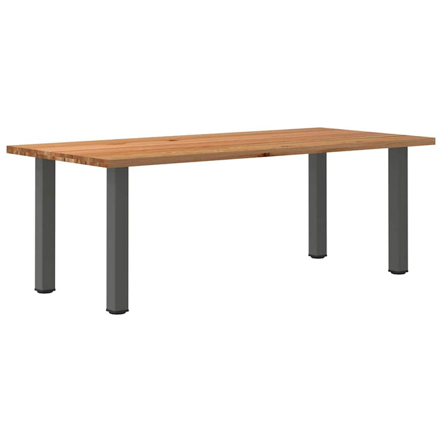 Eettafel rechthoekig 220x100x74 cm massief eikenhout lichtbruin - AllerleiShop