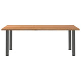 Eettafel rechthoekig 220x100x74 cm massief eikenhout lichtbruin - AllerleiShop