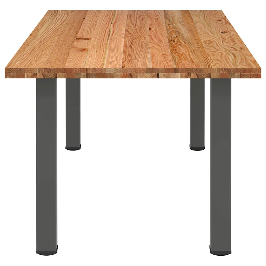 Eettafel rechthoekig 220x100x74 cm massief eikenhout lichtbruin - AllerleiShop