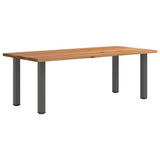 Eettafel rechthoekig 220x100x74 cm massief eikenhout lichtbruin - AllerleiShop