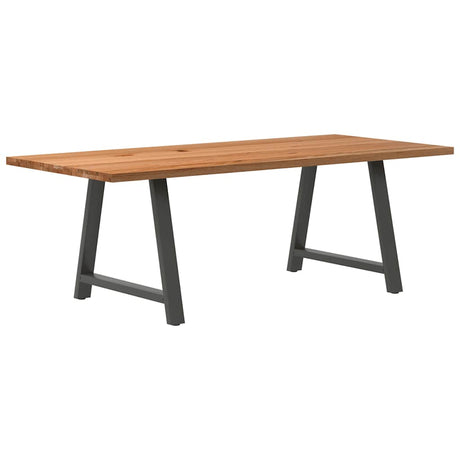 Eettafel rechthoekig 220x100x74 cm massief eikenhout lichtbruin - AllerleiShop