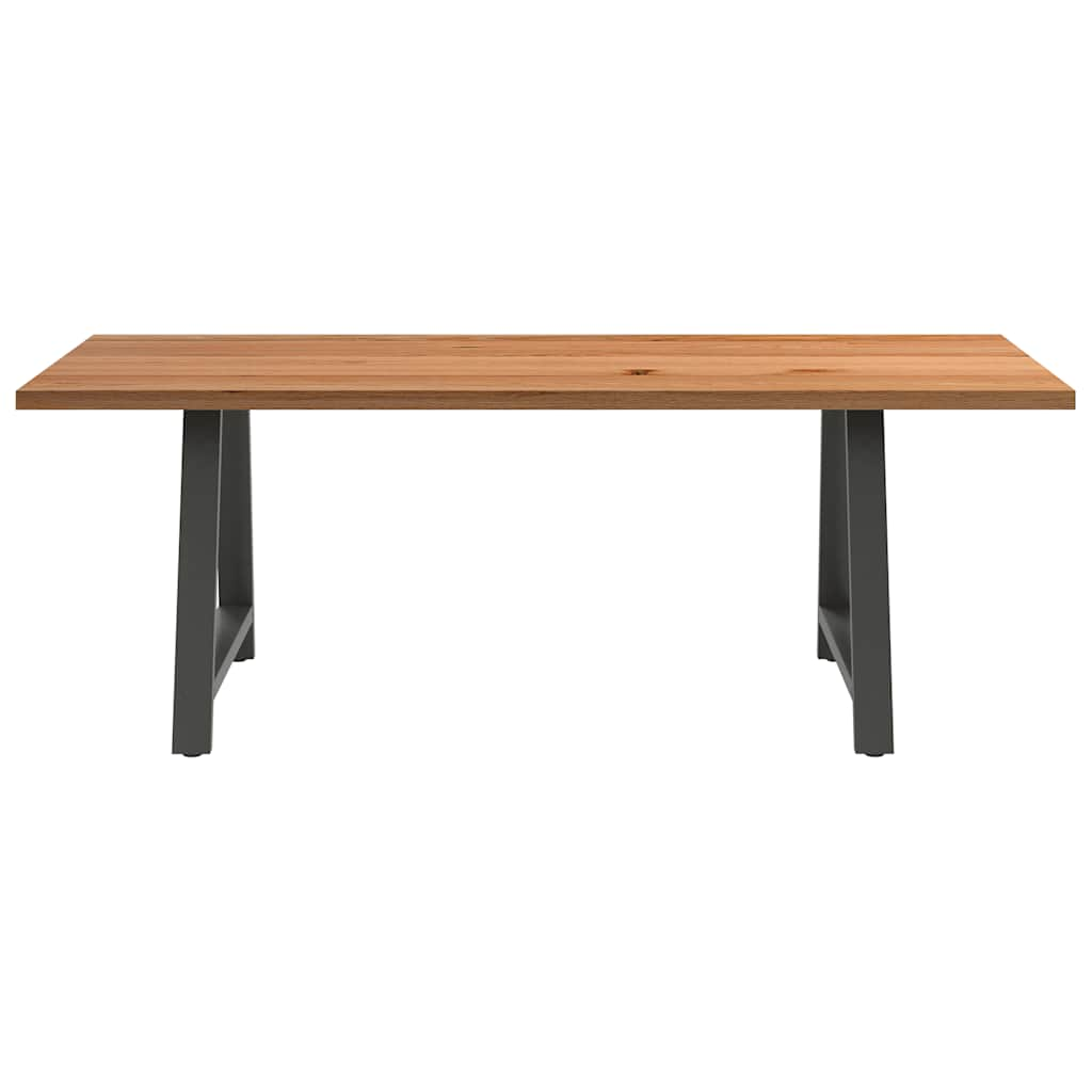 Eettafel rechthoekig 220x100x74 cm massief eikenhout lichtbruin - AllerleiShop