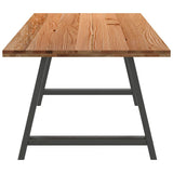 Eettafel rechthoekig 220x100x74 cm massief eikenhout lichtbruin - AllerleiShop