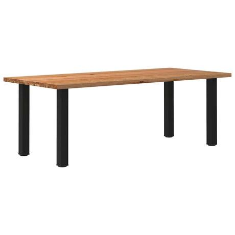 Eettafel rechthoekig 220x100x74 cm massief eikenhout lichtbruin - AllerleiShop