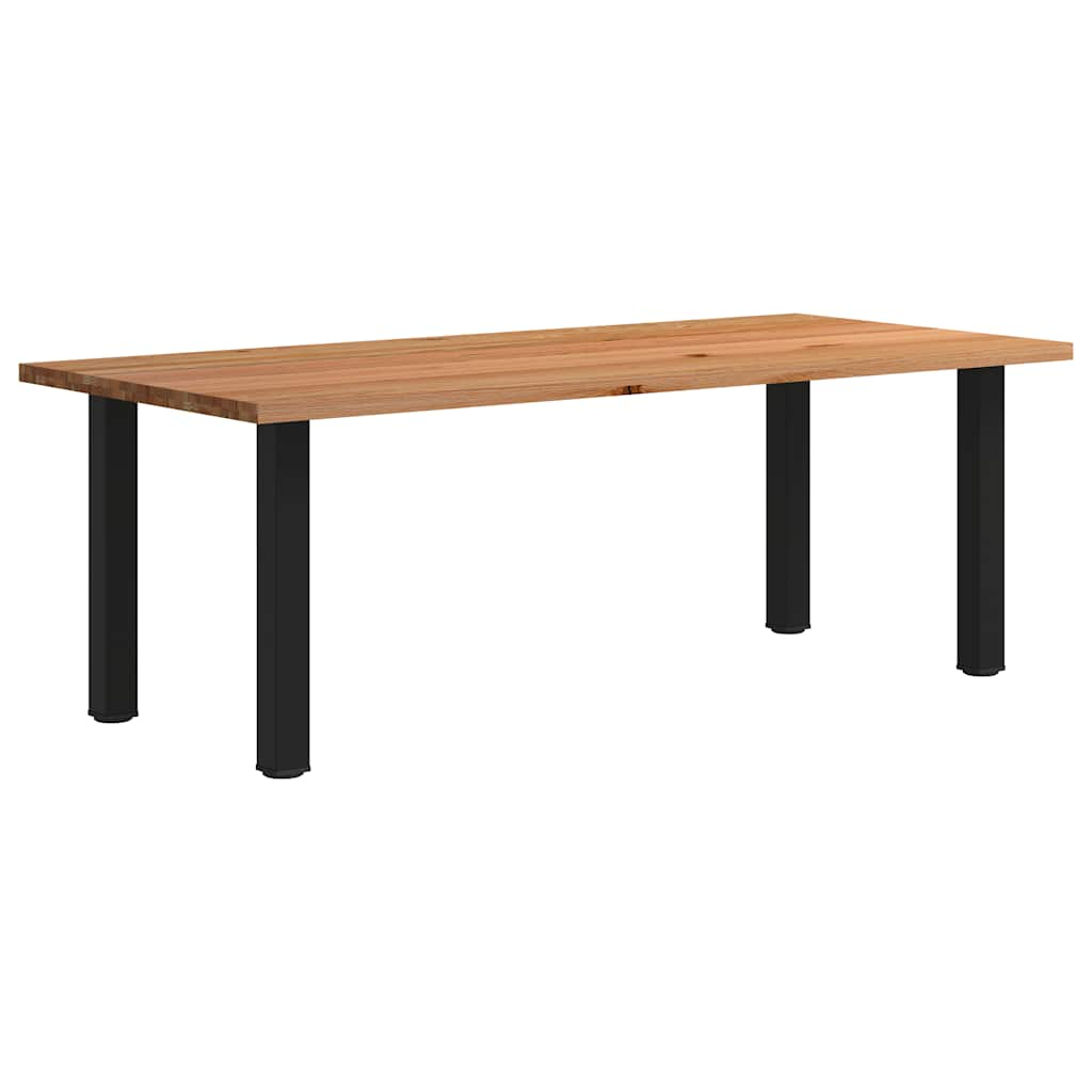 Eettafel rechthoekig 220x100x74 cm massief eikenhout lichtbruin - AllerleiShop