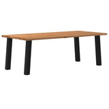 Eettafel rechthoekig 220x100x74 cm massief eikenhout lichtbruin - AllerleiShop