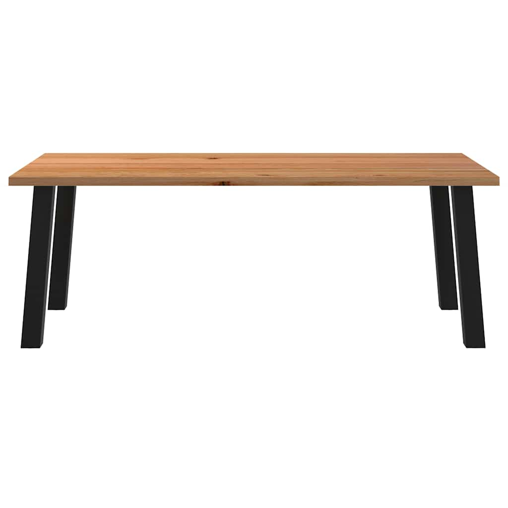 Eettafel rechthoekig 220x100x74 cm massief eikenhout lichtbruin - AllerleiShop