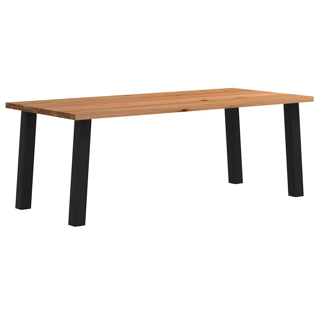 Eettafel rechthoekig 220x100x74 cm massief eikenhout lichtbruin - AllerleiShop