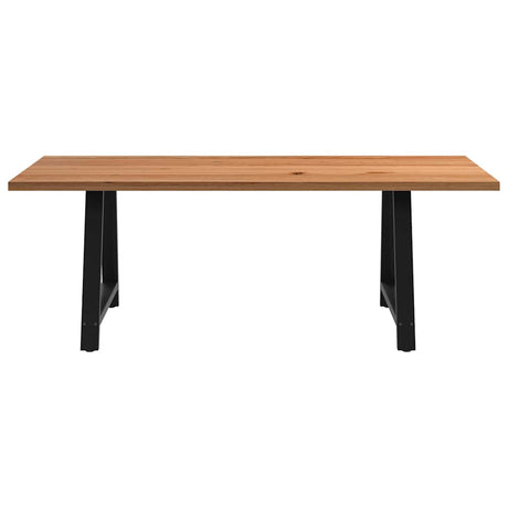 Eettafel rechthoekig 220x100x74 cm massief eikenhout lichtbruin - AllerleiShop