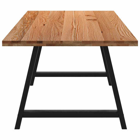 Eettafel rechthoekig 220x100x74 cm massief eikenhout lichtbruin - AllerleiShop