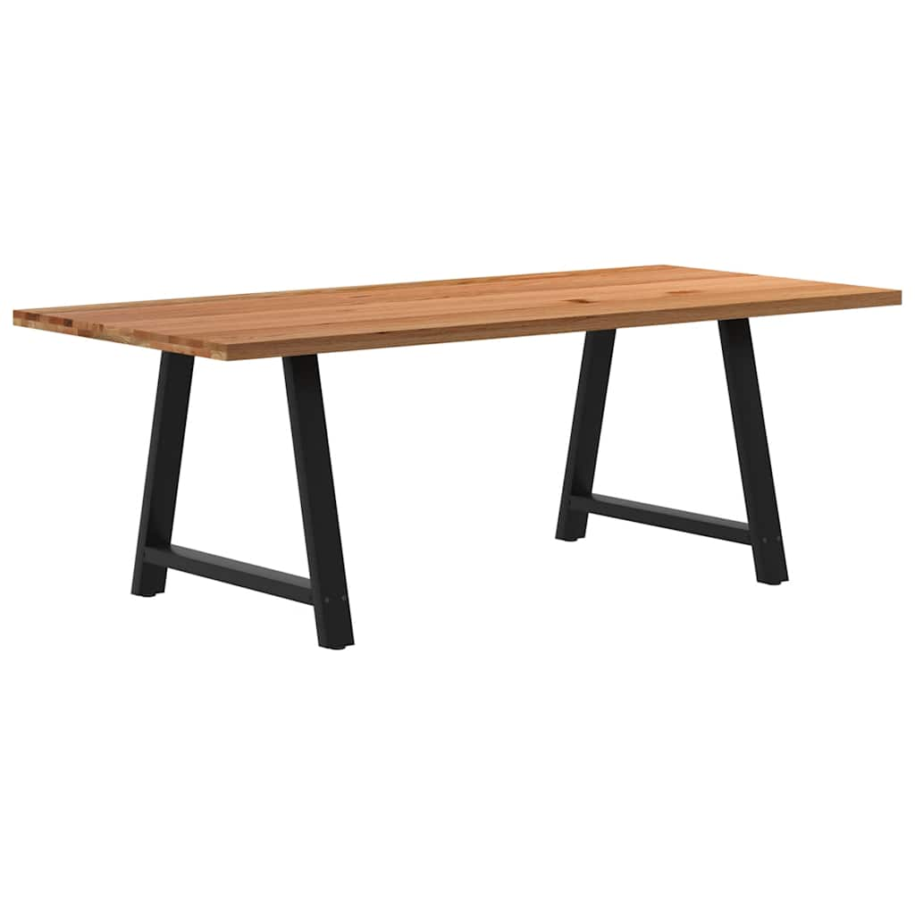 Eettafel rechthoekig 220x100x74 cm massief eikenhout lichtbruin - AllerleiShop