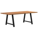 Eettafel rechthoekig 220x100x74 cm massief eikenhout lichtbruin - AllerleiShop