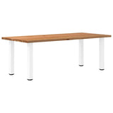 Eettafel rechthoekig 220x100x74 cm massief eikenhout lichtbruin - AllerleiShop