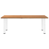 Eettafel rechthoekig 220x100x74 cm massief eikenhout lichtbruin - AllerleiShop