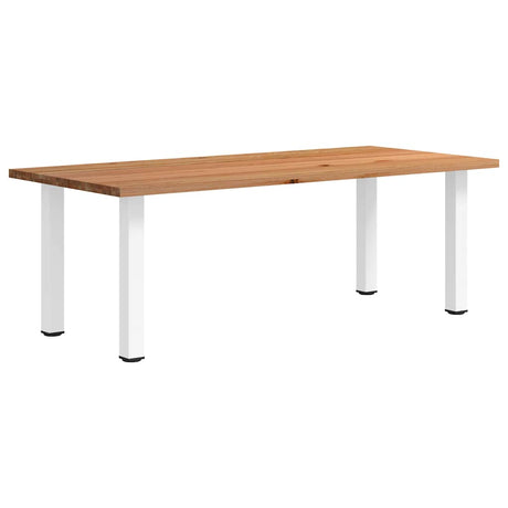 Eettafel rechthoekig 220x100x74 cm massief eikenhout lichtbruin - AllerleiShop