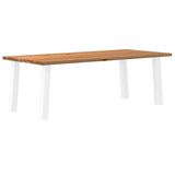 Eettafel rechthoekig 220x100x74 cm massief eikenhout lichtbruin - AllerleiShop