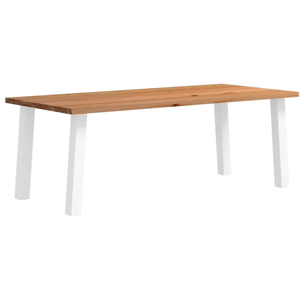 Eettafel rechthoekig 220x100x74 cm massief eikenhout lichtbruin - AllerleiShop