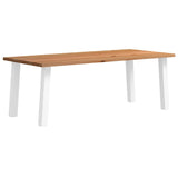 Eettafel rechthoekig 220x100x74 cm massief eikenhout lichtbruin - AllerleiShop