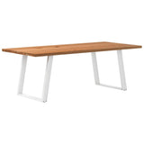 Eettafel rechthoekig 220x100x74 cm massief eikenhout lichtbruin - AllerleiShop