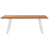 Eettafel rechthoekig 220x100x74 cm massief eikenhout lichtbruin - AllerleiShop