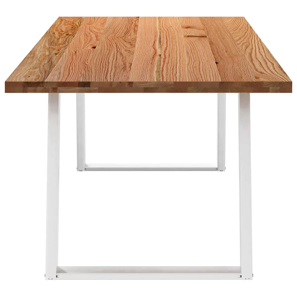 Eettafel rechthoekig 220x100x74 cm massief eikenhout lichtbruin - AllerleiShop