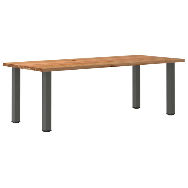 Eettafel rechthoekig 240x100x74 cm massief eikenhout lichtbruin - AllerleiShop