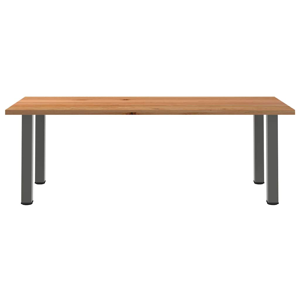 Eettafel rechthoekig 240x100x74 cm massief eikenhout lichtbruin - AllerleiShop