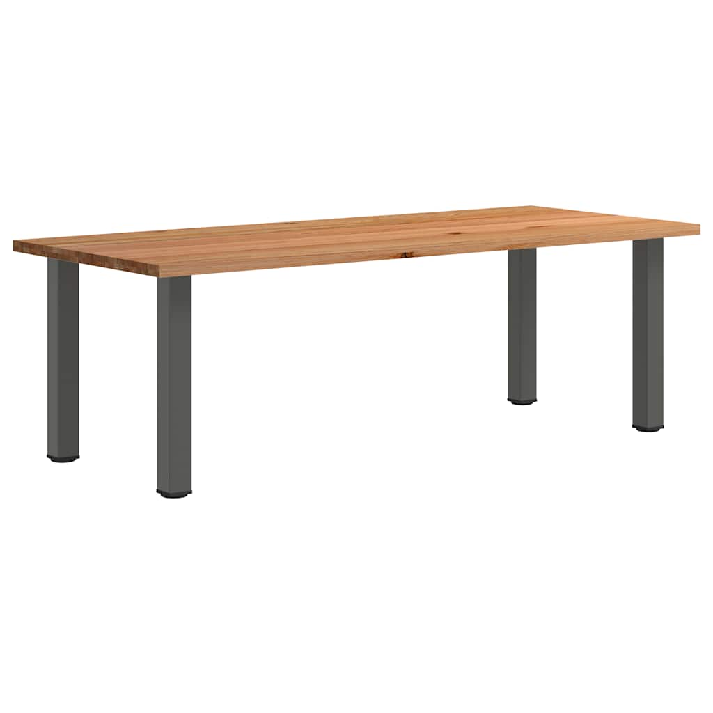 Eettafel rechthoekig 240x100x74 cm massief eikenhout lichtbruin - AllerleiShop