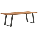 Eettafel rechthoekig 240x100x74 cm massief eikenhout lichtbruin - AllerleiShop