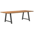 Eettafel rechthoekig 240x100x74 cm massief eikenhout lichtbruin - AllerleiShop