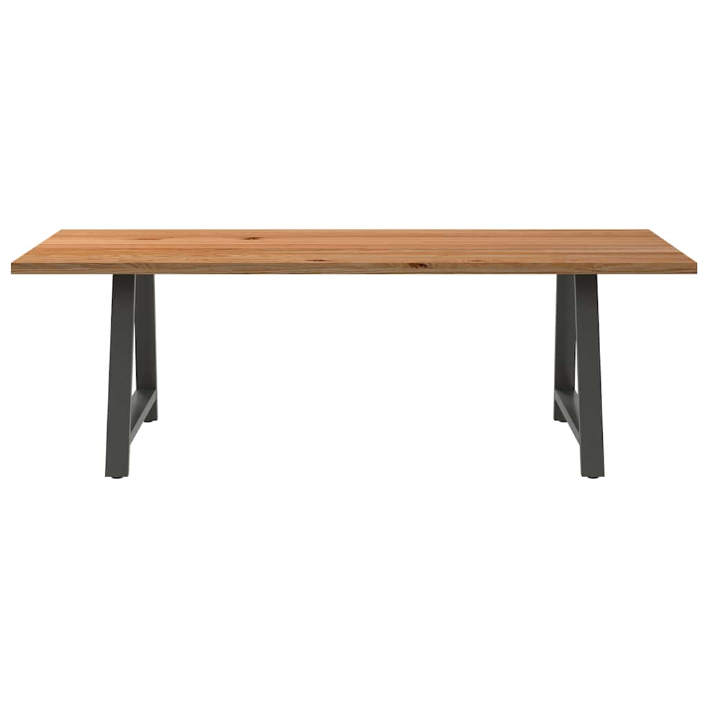 Eettafel rechthoekig 240x100x74 cm massief eikenhout lichtbruin - AllerleiShop