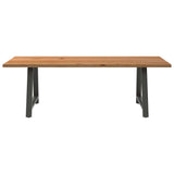 Eettafel rechthoekig 240x100x74 cm massief eikenhout lichtbruin - AllerleiShop