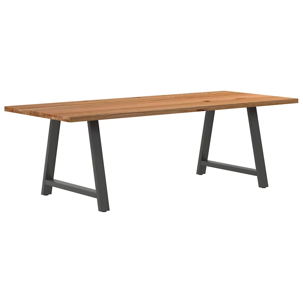 Eettafel rechthoekig 240x100x74 cm massief eikenhout lichtbruin - AllerleiShop